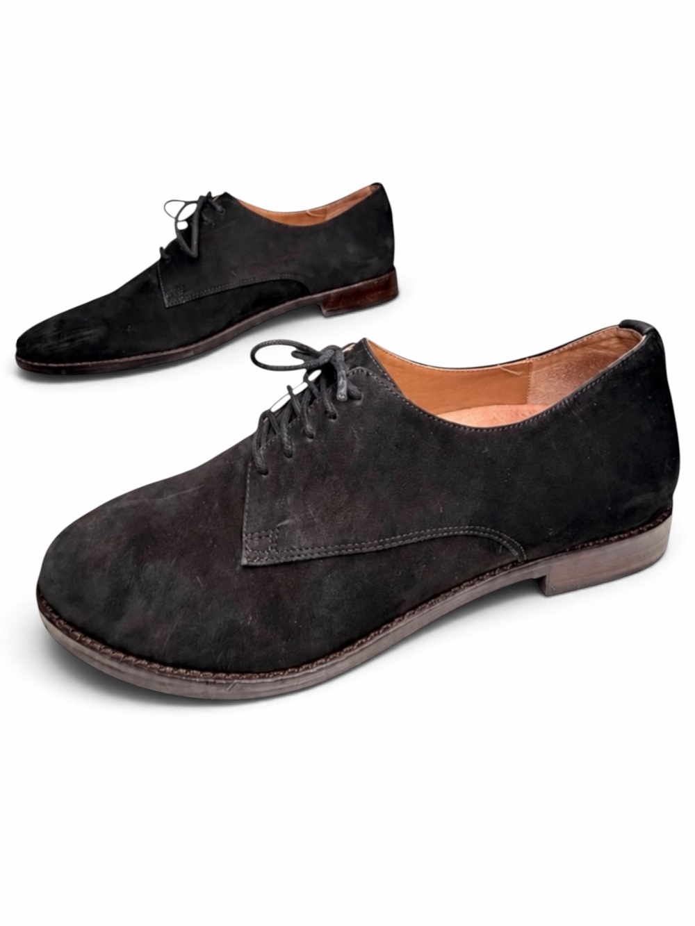 Vionic Weslyn Suede Lace Up Oxford Comfort Shoes Black Womens 9